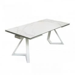 VIG Modrest Farrell - Modern White Ceramic Extendable Dining Table Dining Room