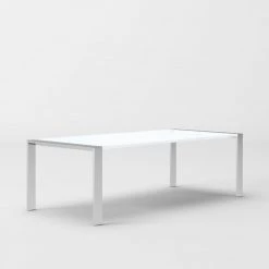 VIG Modrest Fauna - Modern White High Gloss & Stainless Steel Chrome Dining Table Dining Room