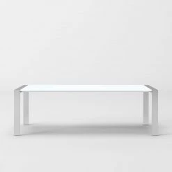 VIG Modrest Fauna - Modern White High Gloss & Stainless Steel Chrome Dining Table Dining Room