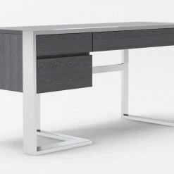 VIG Modrest Fauna - Modern Elm Grey & Stainless Steel Desk Office