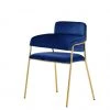 VIG Modrest Tessa Modern Blue Velvet & Gold Dining Chair (Set Of 2)