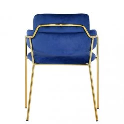 VIG Modrest Tessa Modern Blue Velvet & Gold Dining Chair (Set Of 2)