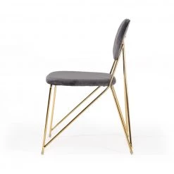 VIG Dining Room Modrest Carol Modern Grey Fabric Dining Chair (Set Of 2)