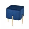 VIG Modrest Daphne Modern Blue Velvet & Gold Ottoman