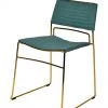 VIG Modrest Swain Modern Green Fabric & Gold Dining Chair (Set Of 2)