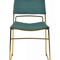 VIG Modrest Swain Modern Green Fabric & Gold Dining Chair (Set Of 2)