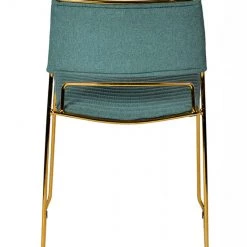 VIG Modrest Swain Modern Green Fabric & Gold Dining Chair (Set Of 2)