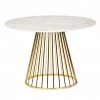 VIG Modrest Holly Modern White & Gold Round Dining Table