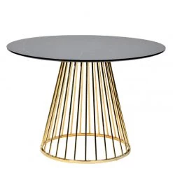 VIG Dining Room Modrest Holly Modern Black & Gold Round Dining Table