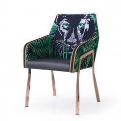 VIG Modrest Fierce - Black & Rosgold Panther Dining Chair