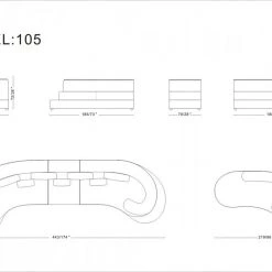 VIG Divani Casa Rodus - Modern White Leather Curved Sectional Sofa With Wood Trim