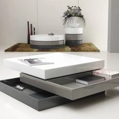 VIG Modrest Trio-2 - Lacquer 3-Tone Square Coffee Table Living Room