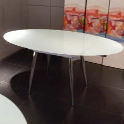 VIG Modrest Brunch Modern White Extendable Dining Table Dining Room