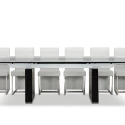 VIG Dining Room Modrest Lisbon - Extendable Glass Dining Table