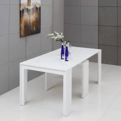 VIG Modrest Morph - Modern Ultra-Compact Extendable White Dining Table By Hollywood Glam Dining Room