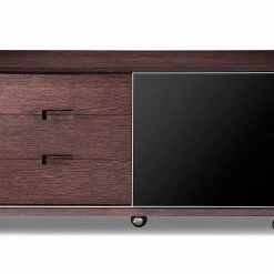 VIG Modrest Ezra Modern Brown Oak And Grey Office Desk W/ Side Cabinet