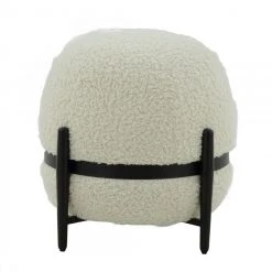 VIG Divani Casa Fouston - Contemporary White Sherpa Ottoman Bedroom