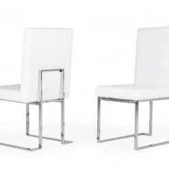 VIG Modrest Fowler - Modern White Leatherette Dining Chair Set Of 2