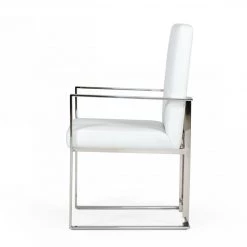 VIG Dining Room Modrest Fowler - Modern White Eco-Leather Dining Armchair
