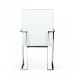 VIG Dining Room Modrest Fowler - Modern White Eco-Leather Dining Armchair