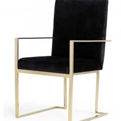 VIG Modrest Fowler - Modern Black Velvet Dining Chair Dining Room