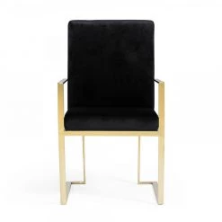 VIG Modrest Fowler - Modern Black Velvet Dining Chair Dining Room