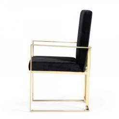 VIG Modrest Fowler - Modern Black Velvet Dining Chair Dining Room