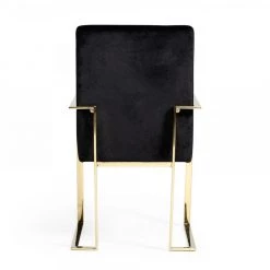 VIG Modrest Fowler - Modern Black Velvet Dining Chair Dining Room