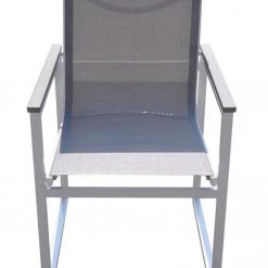 VIG Renava Gulf Outdoor White & Grey Dining Table Set