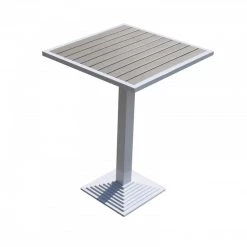 VIG Renava Gulf Outdoor White & Grey Bar Table Set