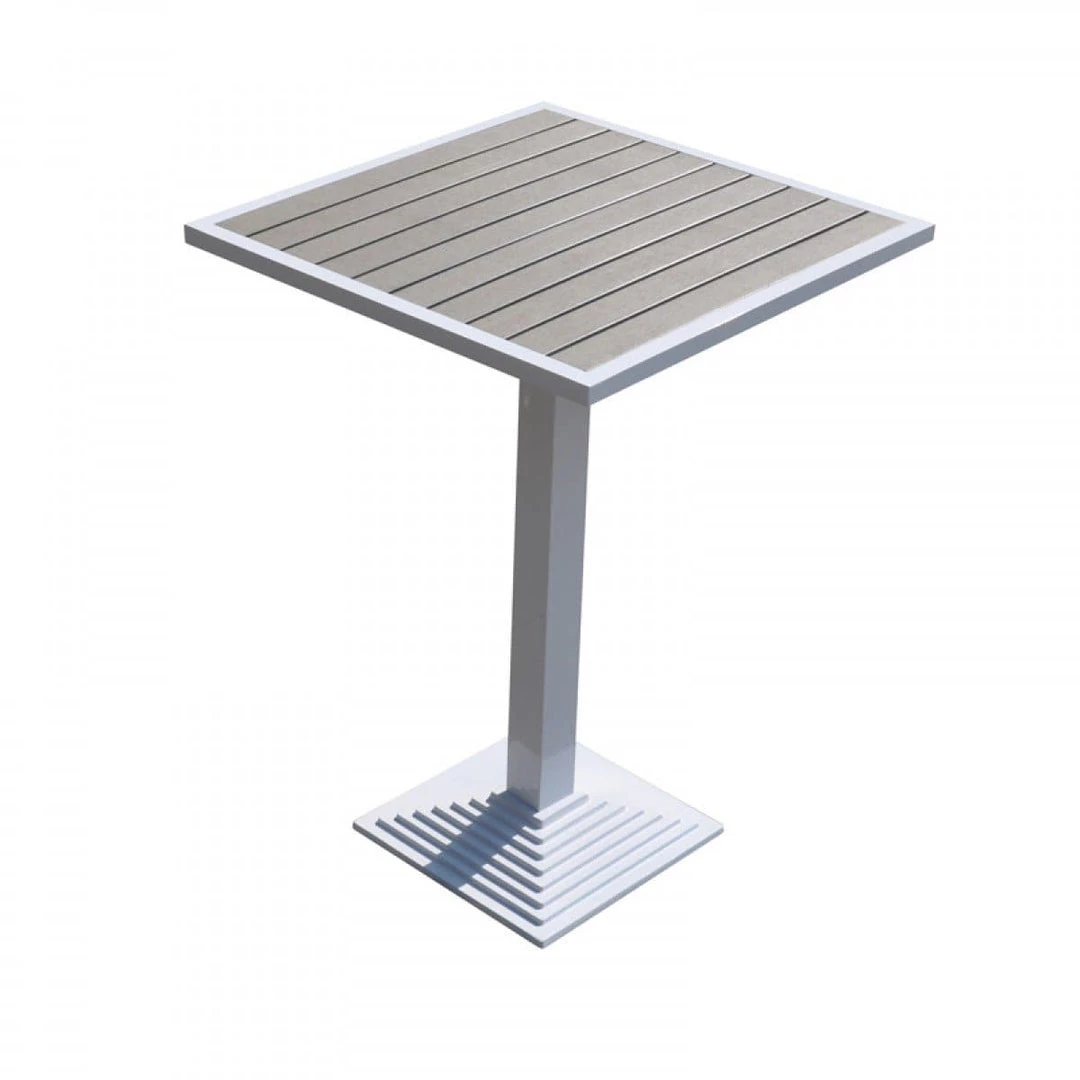 VIG Renava Gulf Outdoor White & Grey Bar Table Set