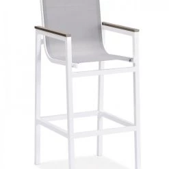 VIG Renava Gulf Outdoor White & Grey Bar Table Set