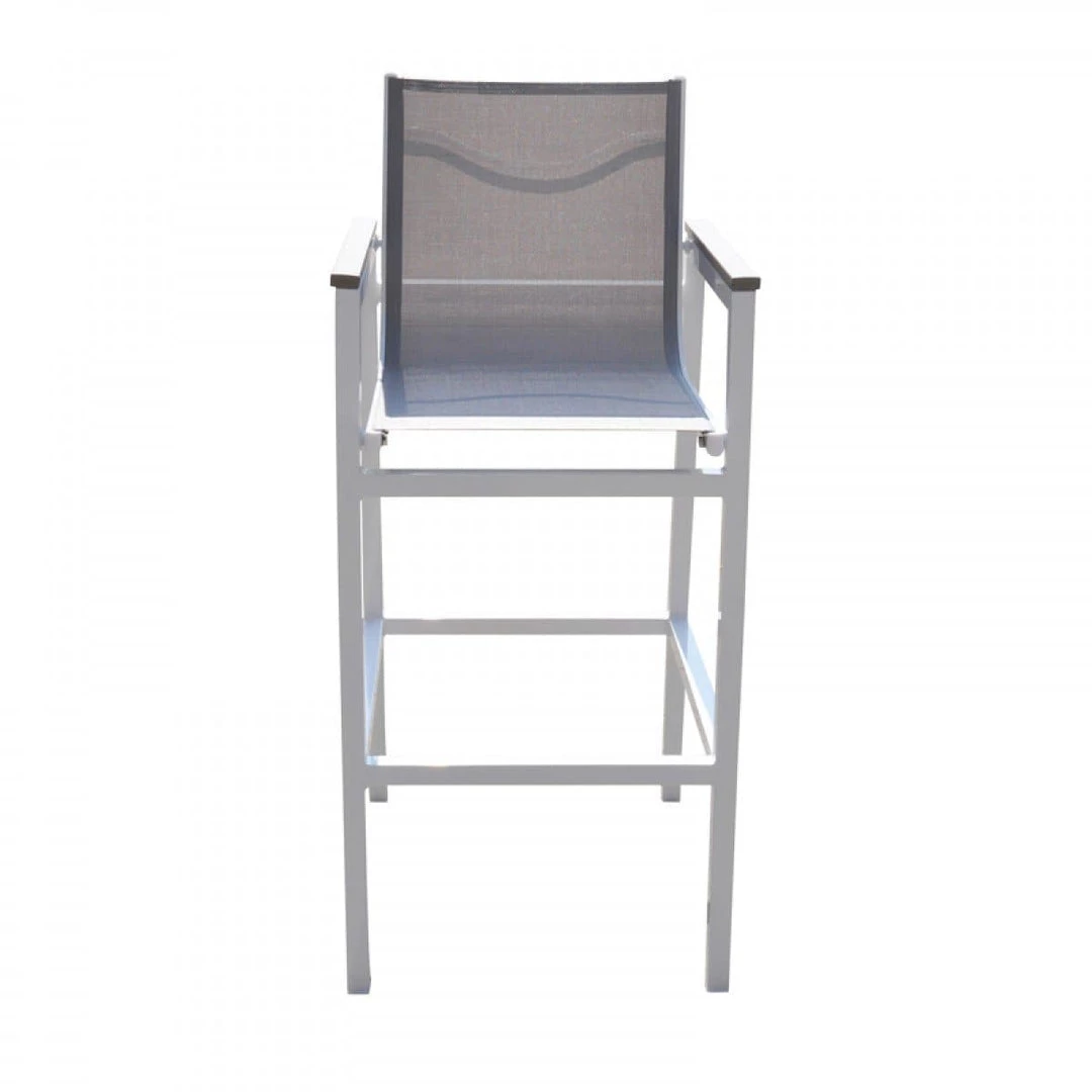 VIG Renava Gulf Outdoor White & Grey Bar Table Set