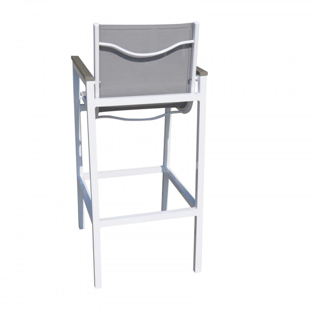 VIG Renava Gulf Outdoor White & Grey Bar Table Set