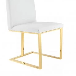 VIG Dining Room Modrest Frankie - Contemporary White & Gold Dining Chair