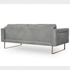 Living Room Moroni Frensen Grey Leather Sofa
