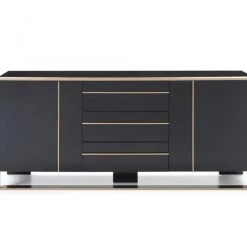 VIG Living Room Nova Domus Cartier Modern Black & Rosegold Buffet