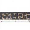 VIG Side & Console Table Modrest Kilson - Modern Black Oak & Champagne Gold TV Stand