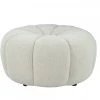 VIG Bedroom Divani Casa Gadson - Contemporary White Sherpa Ottoman
