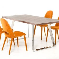 VIG Eugene - Modern Orange Fabric Dining Chair (Set Of 2)