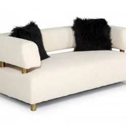 VIG Divani Casa Gannet - Glam Beige Fabric Loveseat Living Room