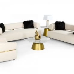VIG Divani Casa Gannet - Glam Beige Fabric Sofa
