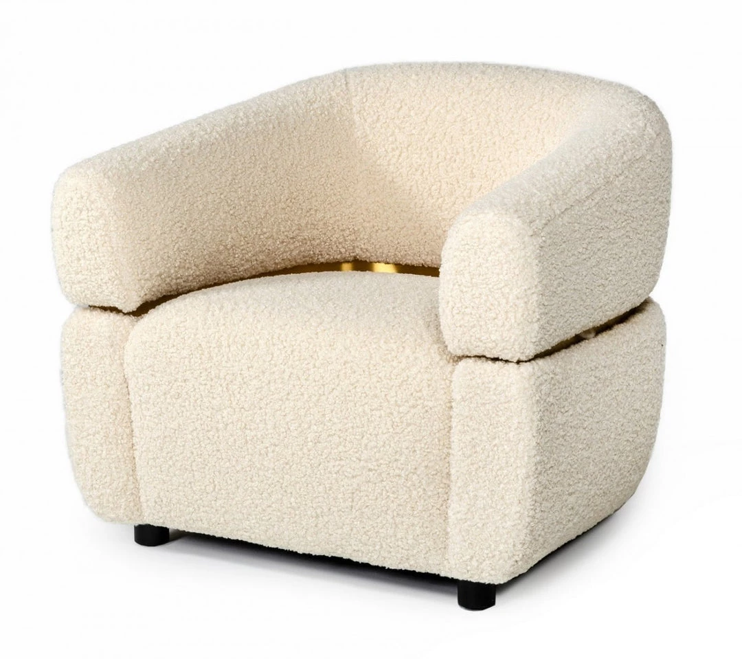 VIG Divani Casa Gannet - Glam Beige Fabric Chair Living Room