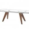 VIG Modrest Musser Modern Extendable Glass & Walnut Dining Table Dining Room