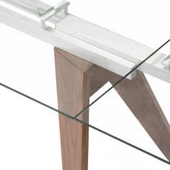 VIG Modrest Musser Modern Extendable Glass & Walnut Dining Table Dining Room