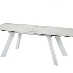 VIG Dining Room Modrest Decker Modern Extendable Ceramic & White Dining Table