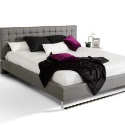 VIG Bedroom Modrest Gemma Modern Grey Leatherette Bed
