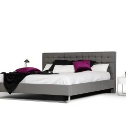 VIG Bedroom Modrest Gemma Modern Grey Leatherette Bed