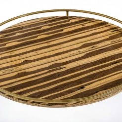 VIG Living Room Modrest Gilcrest - Glam Brown And Gold Marble Coffee Table By Hollywood Glam