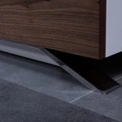 VIG Modrest Gillian Contemporary White & Walnut TV Stand Side & Console Table